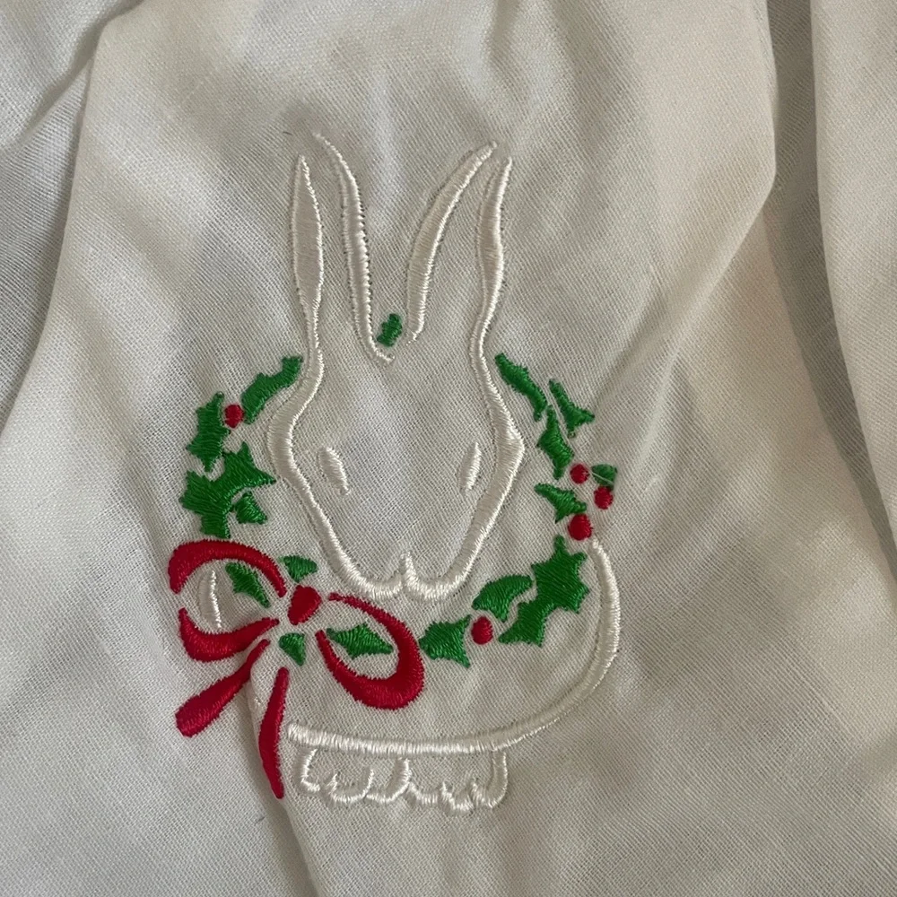Vintage Christmas Baby Matching Set Bib and Bloomers Embroidered NWT